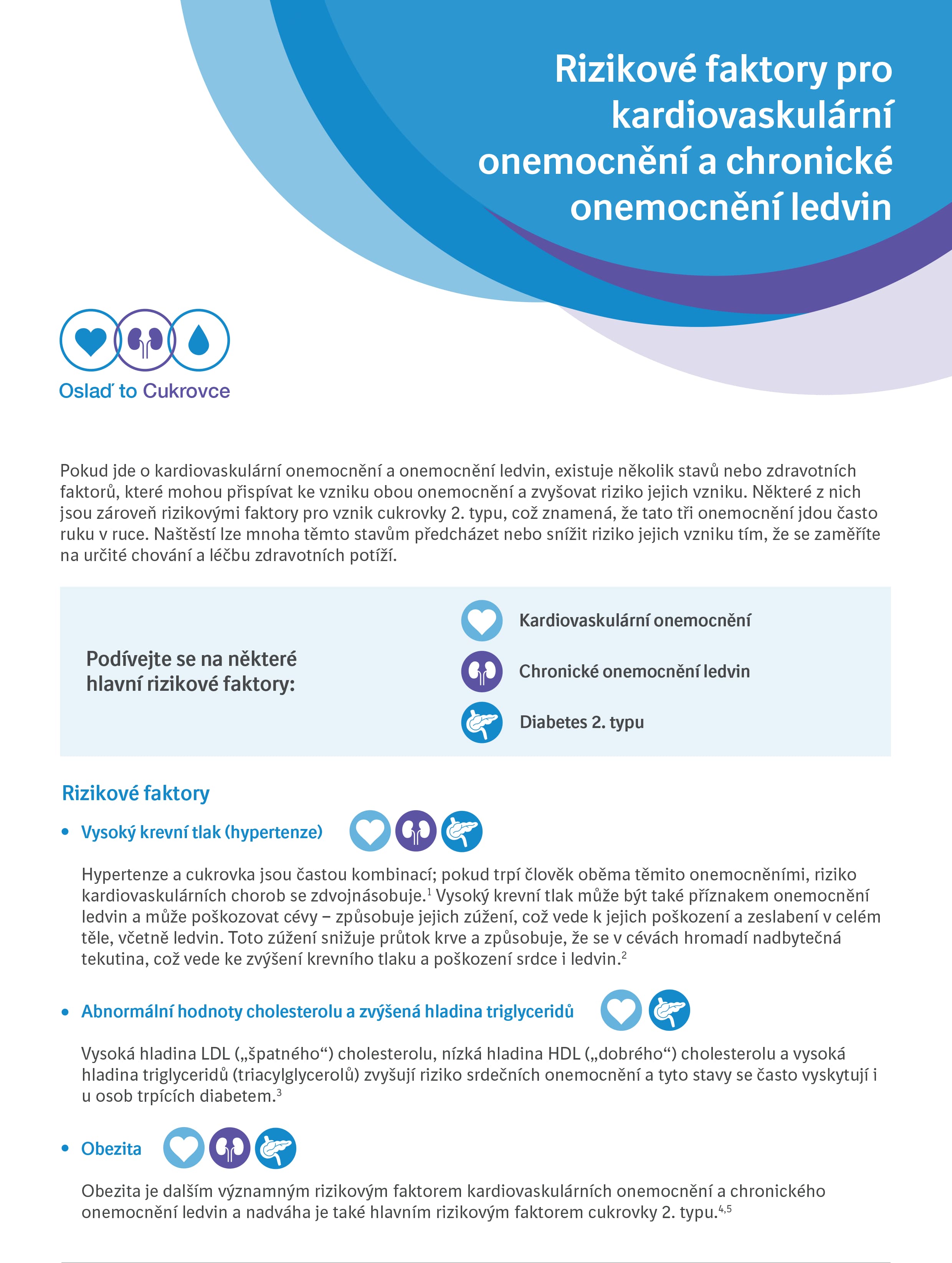 Rizikové faktory pro kardiovaskulární onemocnění a chronické onemocnění ledvin